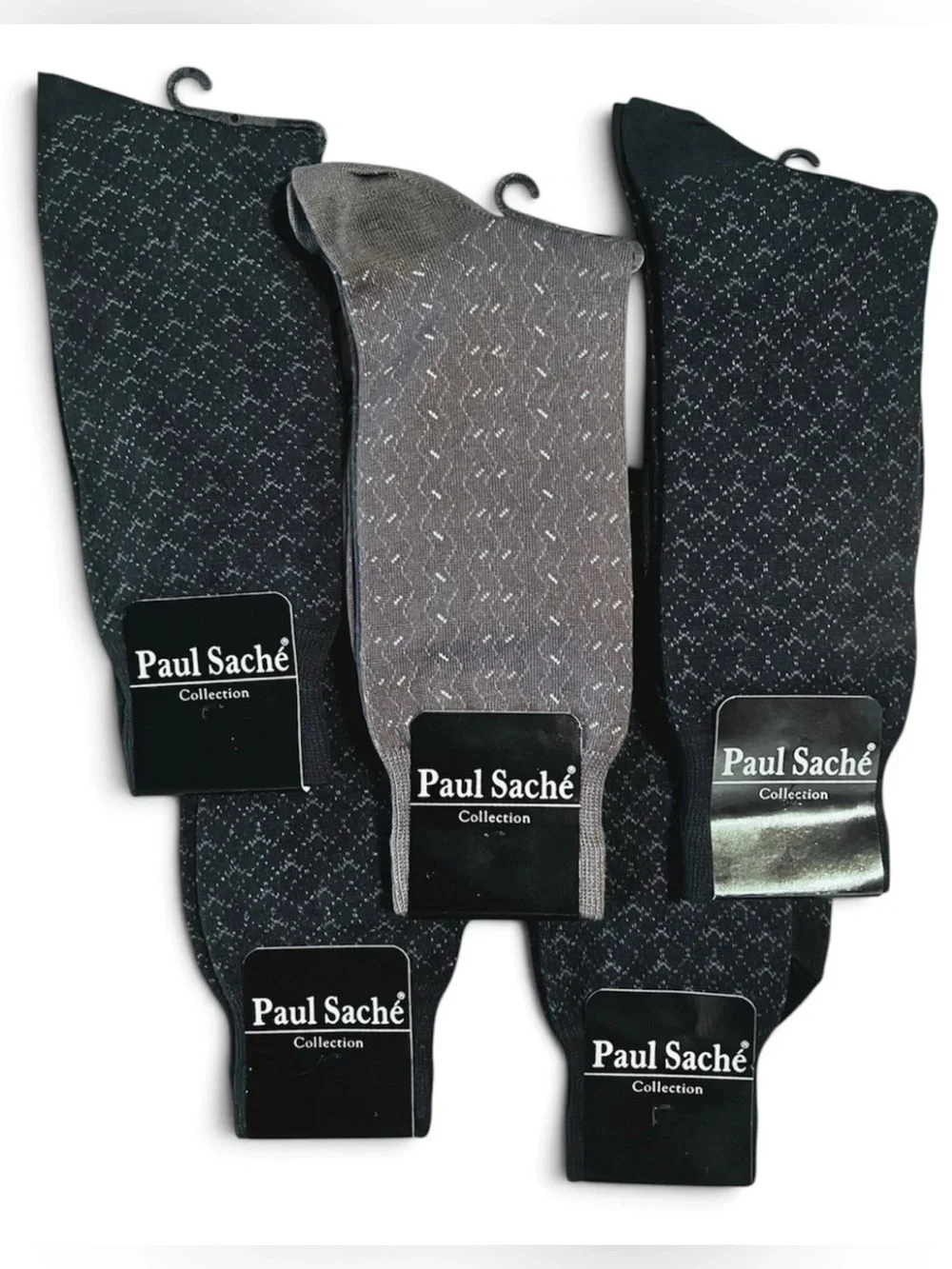 MEN'S DRESS SOCKS 5 PAIRS Size 10-13 Shoe 8-12 Navy Blue and Sage Green Crew NWT